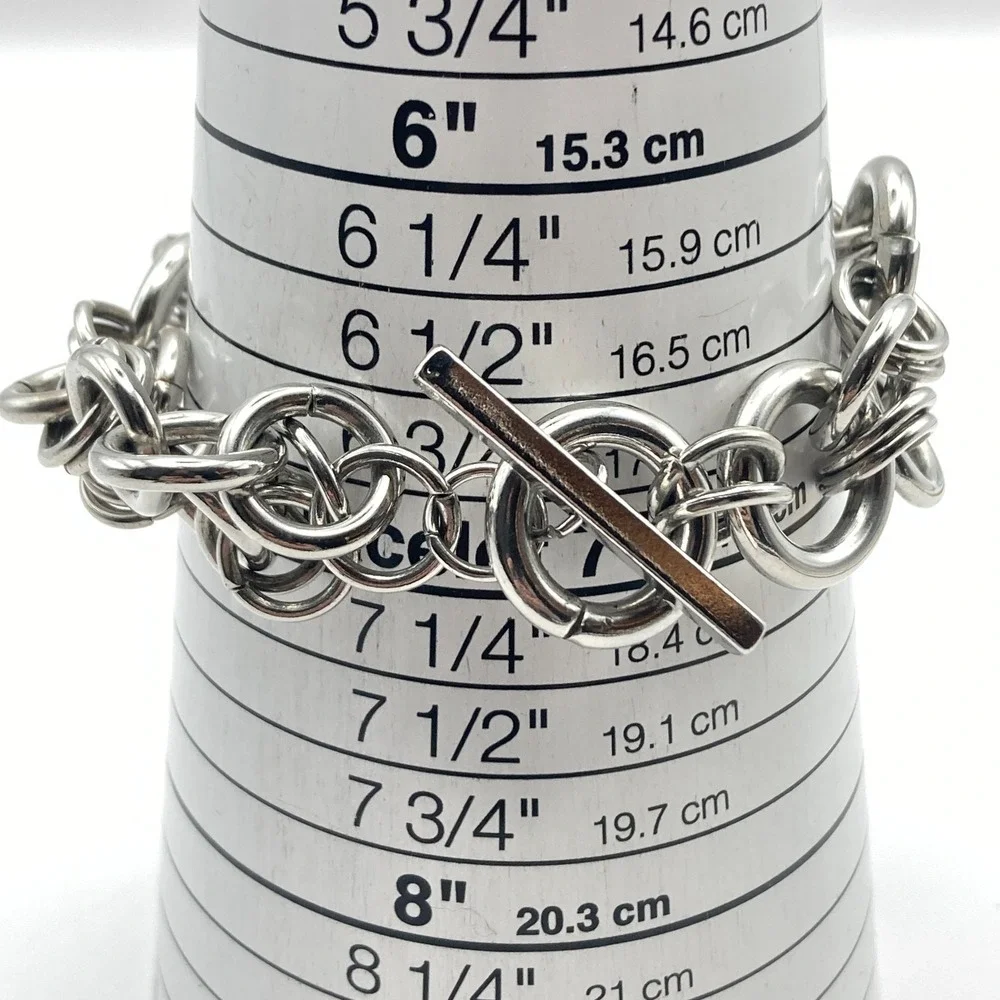 Piper & Blue Women Watch 34mm Silver Tone Stars WR Multi Chain Bling New Battery